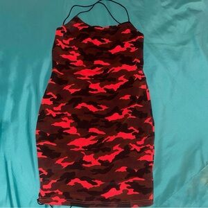 red camo dress